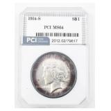 Uncirculated PCI Graded Silver Peace Dollar Coin