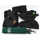 Lot of Four Black Nylon Pistol Holsters Various
