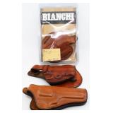 3 Brown Leather Holsters