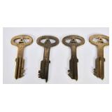 4 Folger Adams Vintage Jail Cell Keys