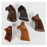 A Collection of Five Assorted Wood Handgun Grips,