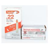 100 Rounds of .22 WMR Ammunition: Aguila Silver Ea