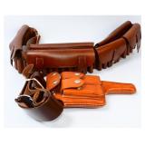 A Two-Piece Vintage-Style Leather Cartridge Belt a