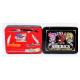 A Set of Four Patriotic-Themed Folding Knives in P