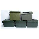 A Group of Five Plastic Ammo Cans