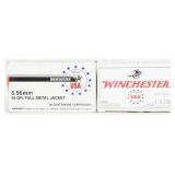 70 Rounds Winchester USA 5.56mm 55 Gr Full Metal J