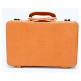 A Mid-20th Century Retro Orange-Brown Faux Crocodi