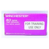 50 Rounds Winchester .40 S&W 180 Grain Full Metal