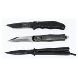 Three Modern Folding Knives, including a Microtech