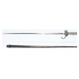 French Model 1874 Gras Sword Bayonet w/ Scabbard