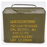 Full & Sealed Spam Can of 192 Cartridges Cal .30