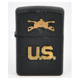 A Zippo US Military Lighter w/ Crossed Cannons &