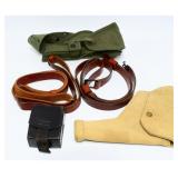 Five US WWI Military Canvas & Leather Utility