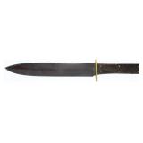 Civil War Bowie Knife w/ Brass Guard & Wood Handle
