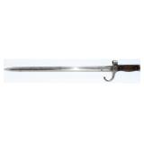 A Vintage Military Sword Bayonet, Steel & Wood