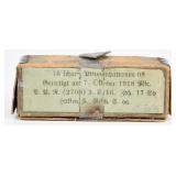 WWI German 9mm Luger Ammunition Box, Dated 1918