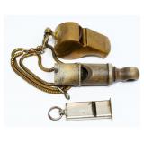 Three Vintage Whistles, including a U.S. Military