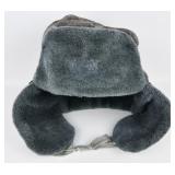 Soviet Military Ushanka Hat, Faux Fur, Size 62