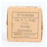 25 Rounds of Fabrica Nacional Palencia 9mm Largo