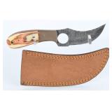 Contemporary Fixed-Blade Damascus Knife with