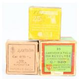 3 Collector Boxes of Vintage Ammo, 73 Rounds Total