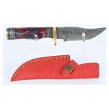 Contemporary Damascus Steel Fixed-Blade Hunting
