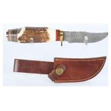 Handmade Damascus Steel Fixed-Blade Hunting Knife