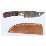 Custom Damascus Steel Fixed-Blade Hunting Knife