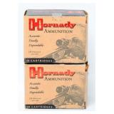 2 Vintage Hornady Ammo Boxes, 40 Rounds Total
