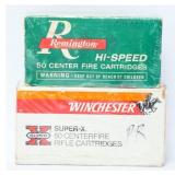 100 Rounds Vintage Rem & Win .218 BEE Rifle Ammo