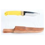 Moore Maker Yellow Delrin Drop Point Hunter Fixed