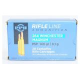 PPU Rifle Line .264 Win Mag Ammo, 20 Rounds