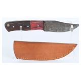 Fixed-Blade Hunting Knife with Damascus Steel