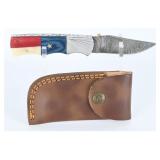 Custom Handmade Damascus Folding Pocket Knife with