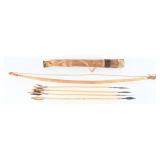 Traditional Ethnographic Bow, Quiver, & Set of