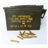 7.62mm Ammo Can & Empty Brass Casings.