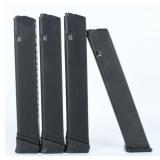 4 Extended Capacity 9mm Glock Magazines