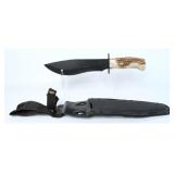 KA-BAR Fixed Blade Fighting Knife, Stag Hndl