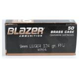 CCI Blazer Brass, 9mm Lug124 gr FMJ (200)