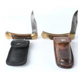 Pair Vintage Folding Knives w/Sheaths...