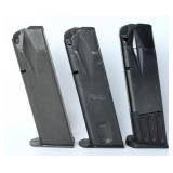 Three Sig Sauer P226 9mm Pistol Magazines