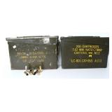 Two US Mil Surplus Ammo Cans & Spent Casings.
