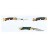 A Trio of Vintage Folding Lock-Back...