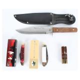 A Collection of 7 Knives and Boxes...