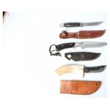 Collection of Three Fixed-Blade Knives...