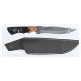 Damascus Fixed Blade Knife w/ Leather Sheath