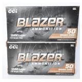 100 Rds CCI Blazer Brass 9mm 115 Gr FMJ Ammo