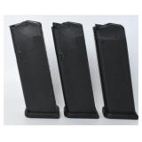Three Glock 10-Round 9mm Pistol Magazines