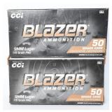 CCI Blazer Brass 9mm Luger Ammo (100 Rds)