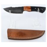 Custom Damascus Steel Fixed Blade Knife w/ Sheath